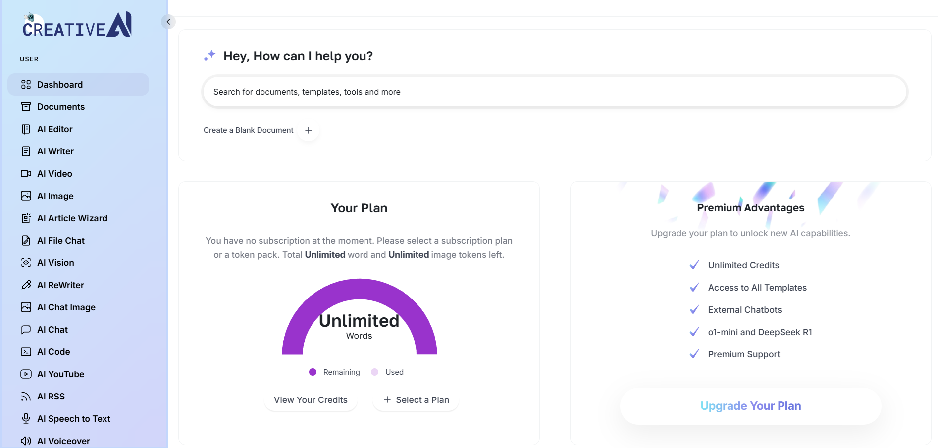 Image of Creative Info Tech AI dashboard